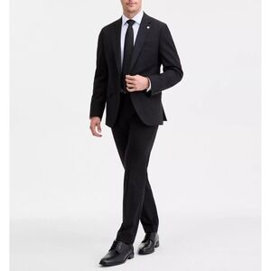 Ted by Ted Baker Men's Modern-Fit Wool-Blend Suit Black 44L 36W 32L